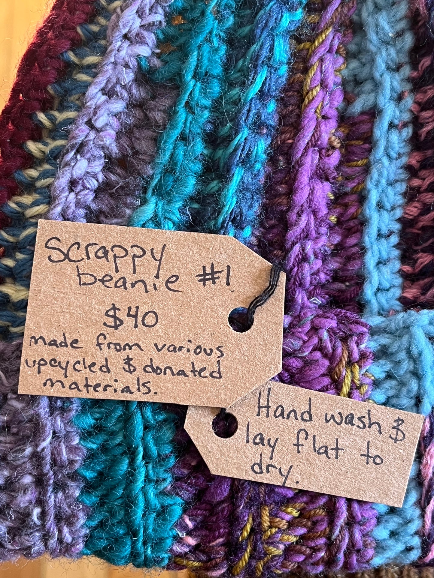 scrappy beanie #1 - upcycled toque