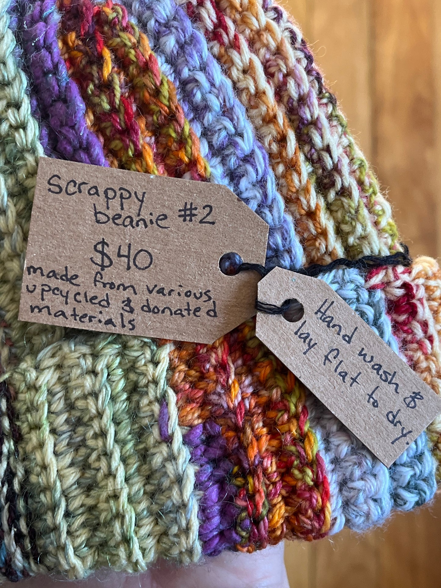scrappy beanie #2 - upcycled toque