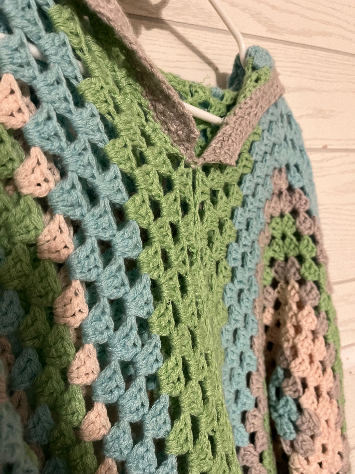 cashmere hoodie - upcycled crochet top