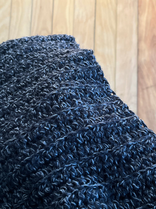 black and grey scarf - upcycled neckwear