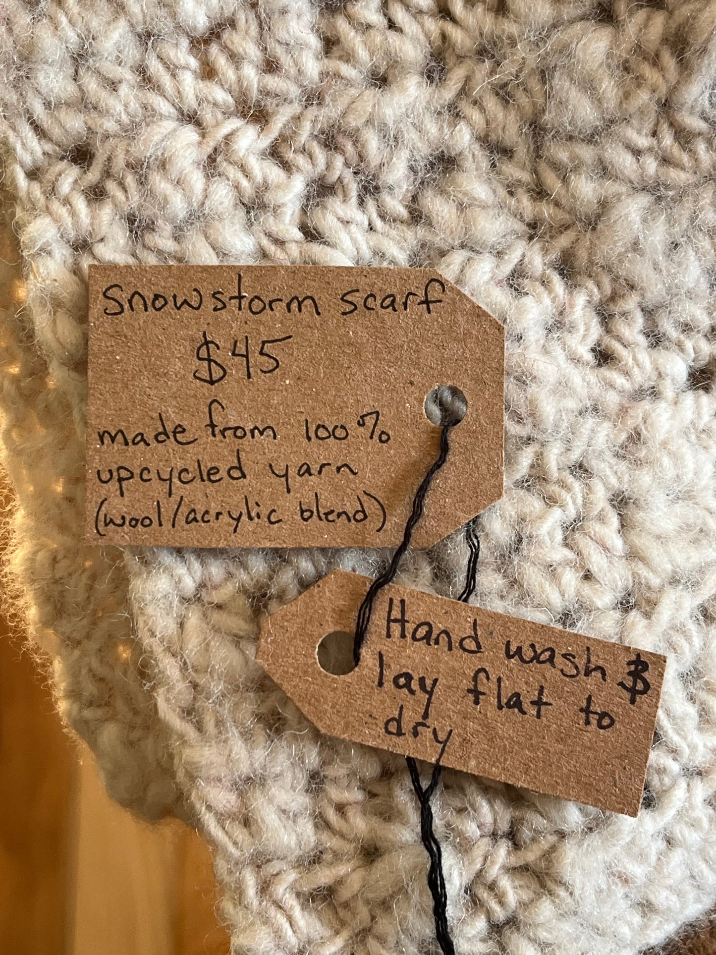 snowstorm scarf - upcycled neckwear