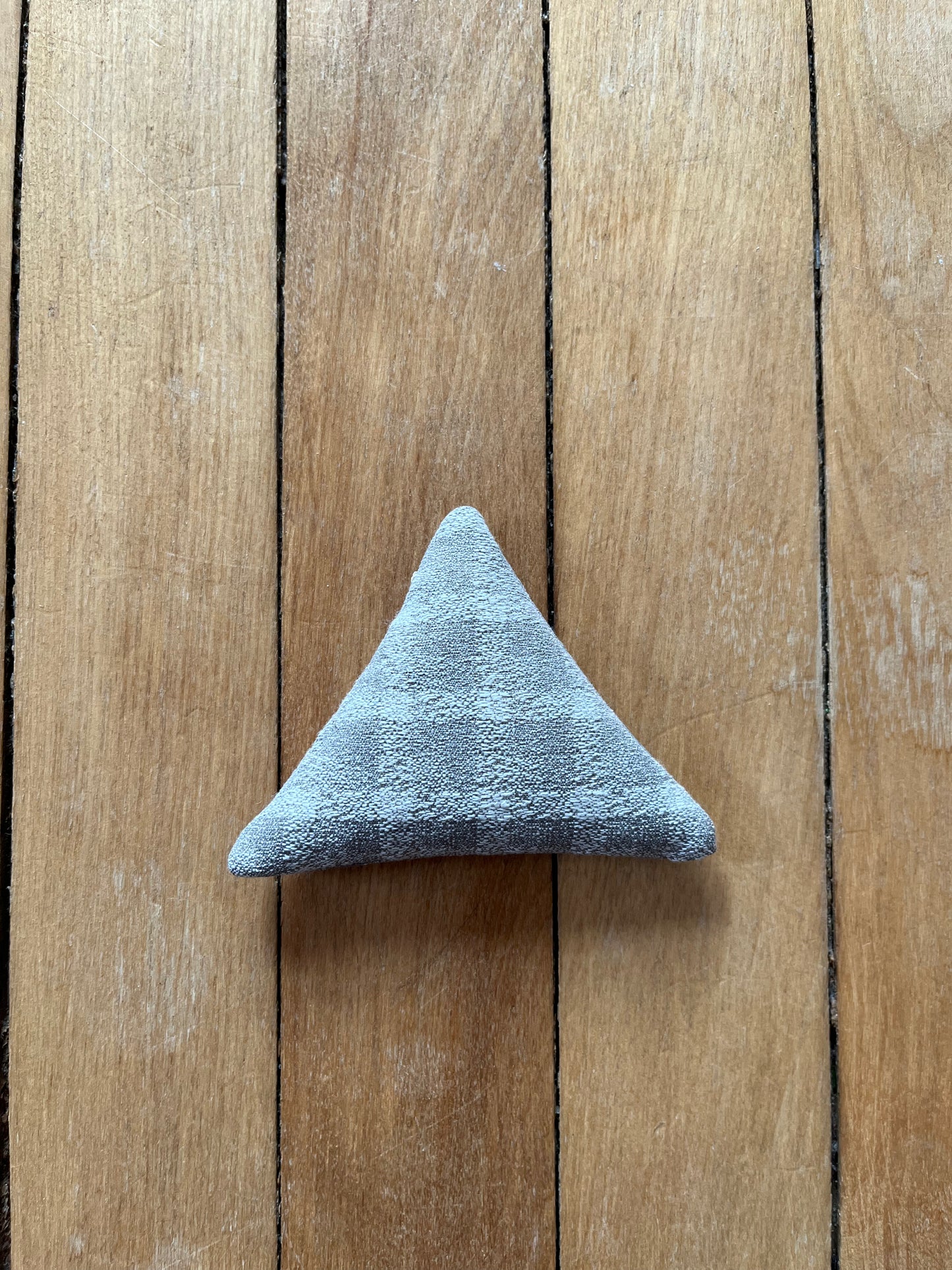 silver checkered triangle catnip toy
