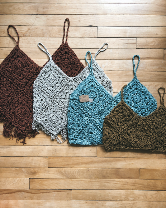 willow tank - upcycled crochet top