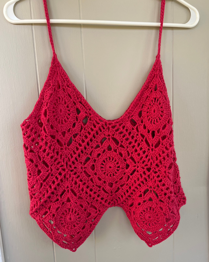 willow tank - upcycled crochet top